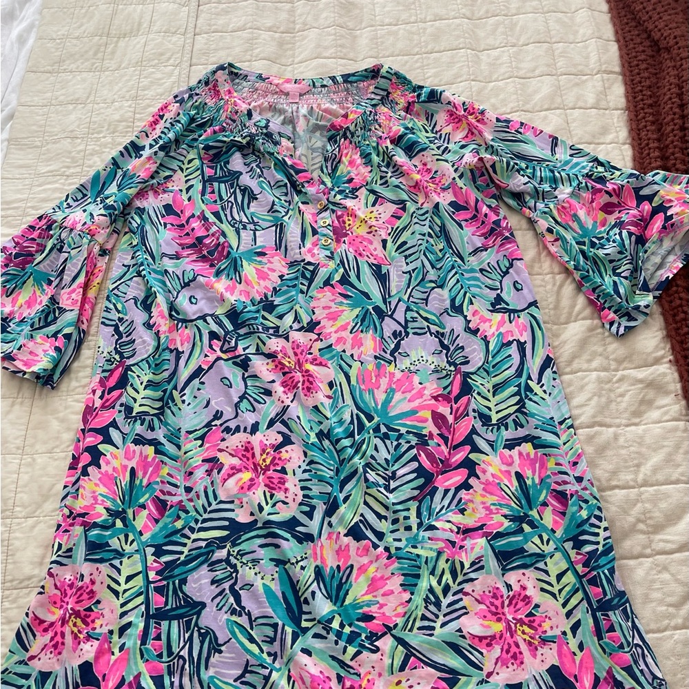 Lilly Pulitzer vibrant elephant printed dress size xl